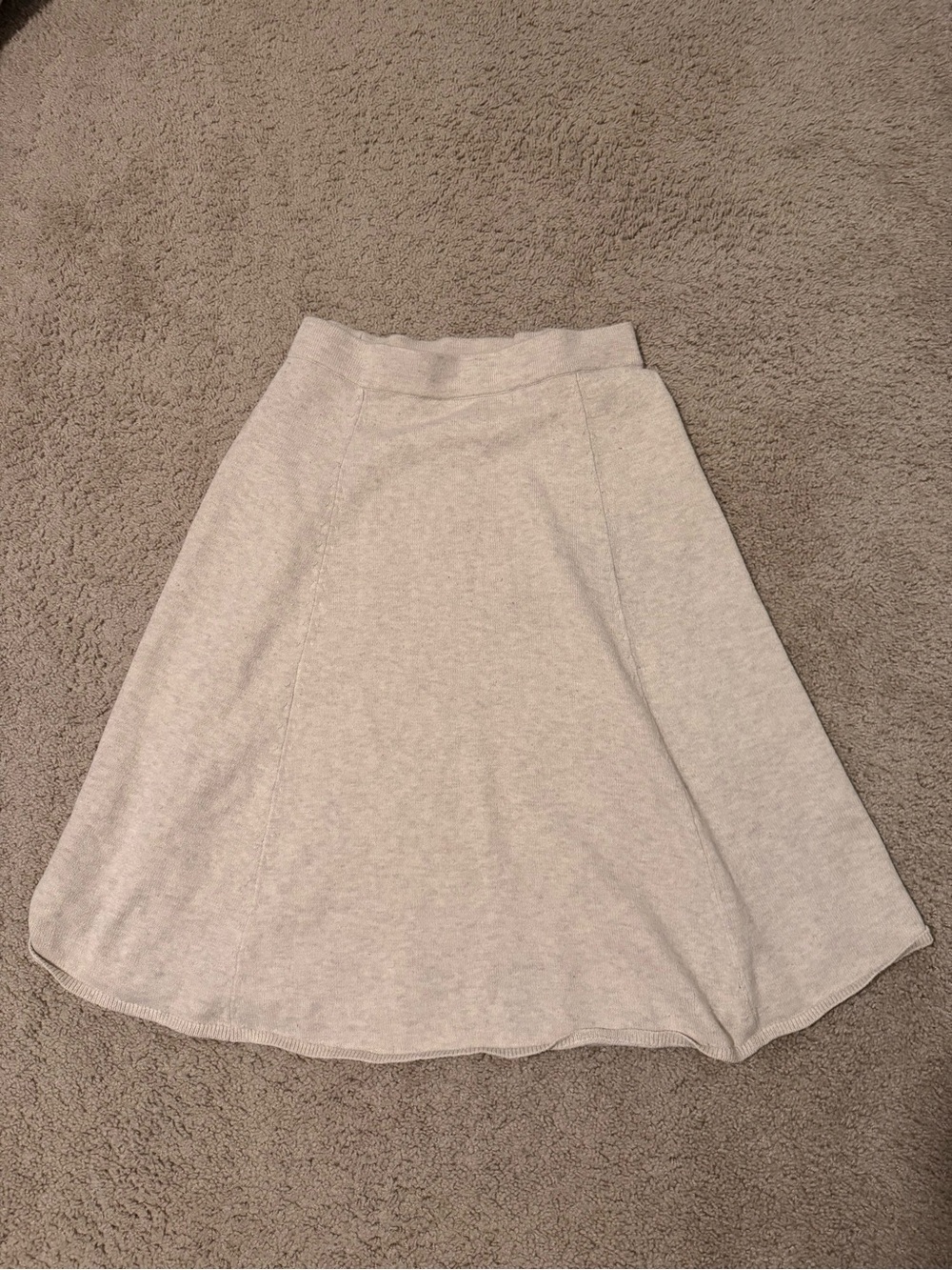 Cream A-Line Knit Skirt — Classic Everyday Style